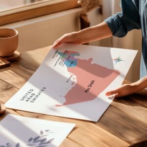 UAE regional map wall art for classroom decoration