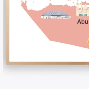 UAE Illustrated Map Poster for homeschool geography spaces