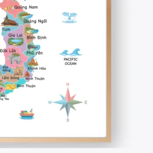 Vietnam Illustrated Map Poster for homeschool learning spaces
