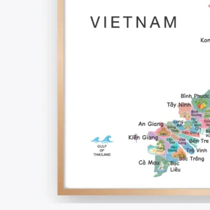 Educational Vietnam map poster for classroom geography