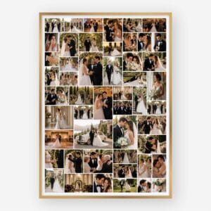50 Photo Wedding Collage editable Canva template