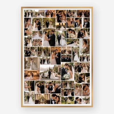 50 Photo Wedding Collage editable Canva template
