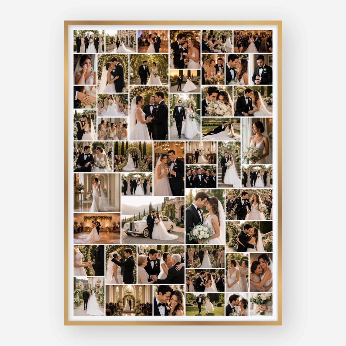 50 Photo Wedding Collage editable Canva template