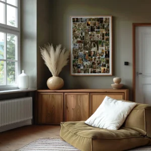 Portrait photo collage with large center frame