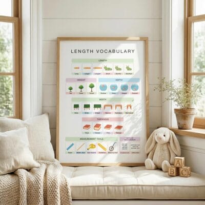 Measurement Vocabulary Poster for homeschool math learning