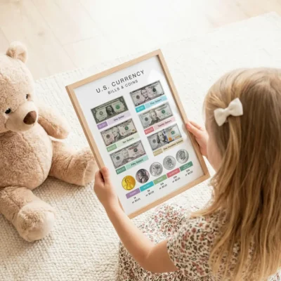 U.S. Currency Poster for homeschool money identification activities