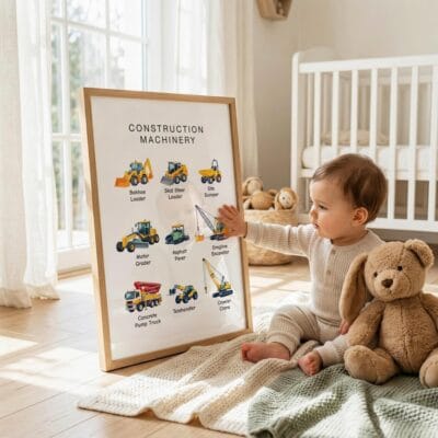 Construction Machinery Poster for homeschool learning
