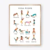 Yoga Poses Poster with 16 illustrated yoga positions for kids