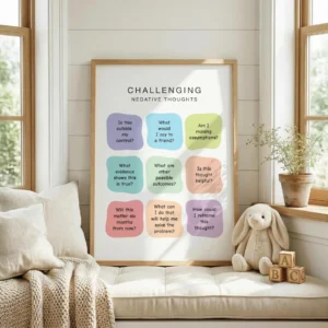 Challenging Negative Thoughts Poster for flexible thinking activities