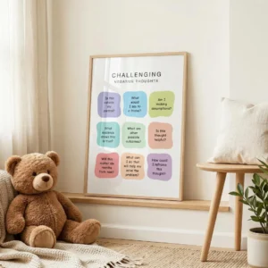 Growth mindset printable with reflection questions for children