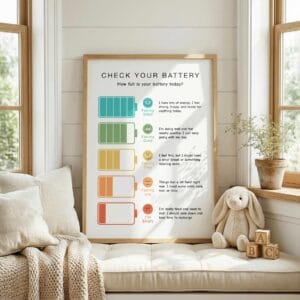 Colorful emotional check-in chart for students