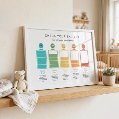 Landscape emotional check-in chart for classroom learning