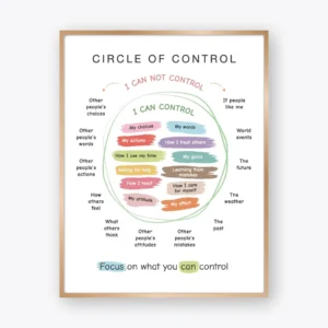 Circle of Control Poster showing what children can and cannot control