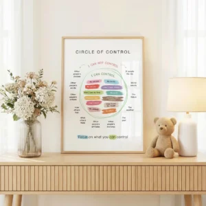 Colorful Circle of Control Poster for growth mindset activities