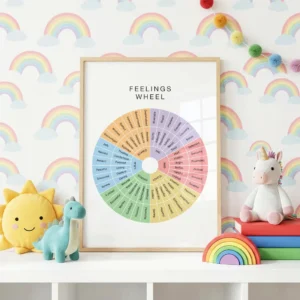 Emotion vocabulary chart with specific feeling words for kids