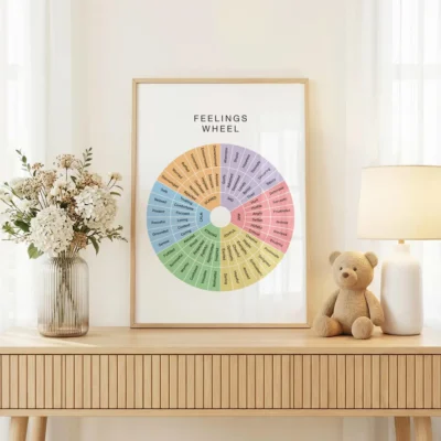 Colorful feelings wheel for SEL emotional literacy activities