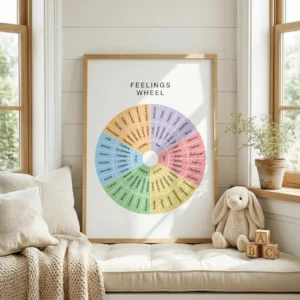 Emotional vocabulary printable for calm corner classroom decor