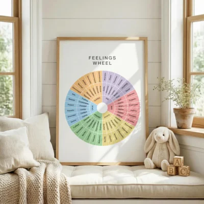 Emotional vocabulary printable for calm corner classroom decor