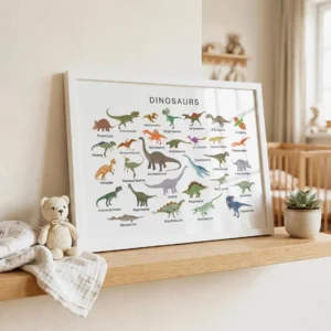Landscape dinosaur poster for elementary science classroom