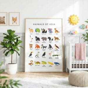 Animals of Asia Poster for homeschool learning spaces