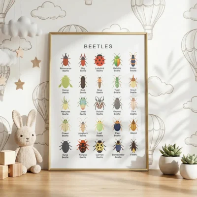 Beetles Poster for homeschool science learning