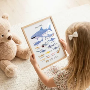 Marine biology shark poster for ocean and sea life studies