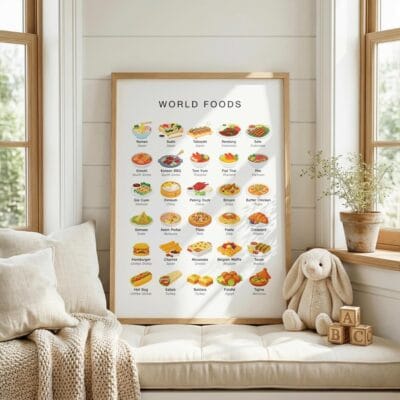 World food chart for social studies classroom activities