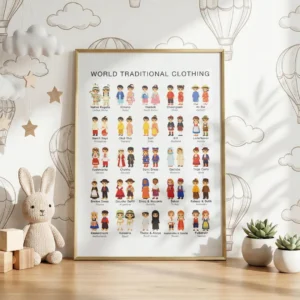 International clothing chart for social studies classrooms