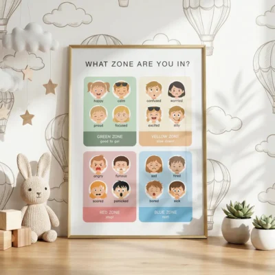 Feelings chart for homeschool and reflection activities