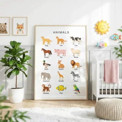 Animal vocabulary printable for ESL and EFL learning