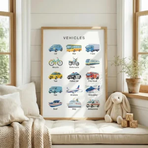 Vehicle names vocabulary printable for ESL and EFL learning