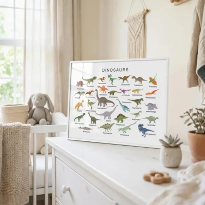 Prehistoric animal poster for science center learning